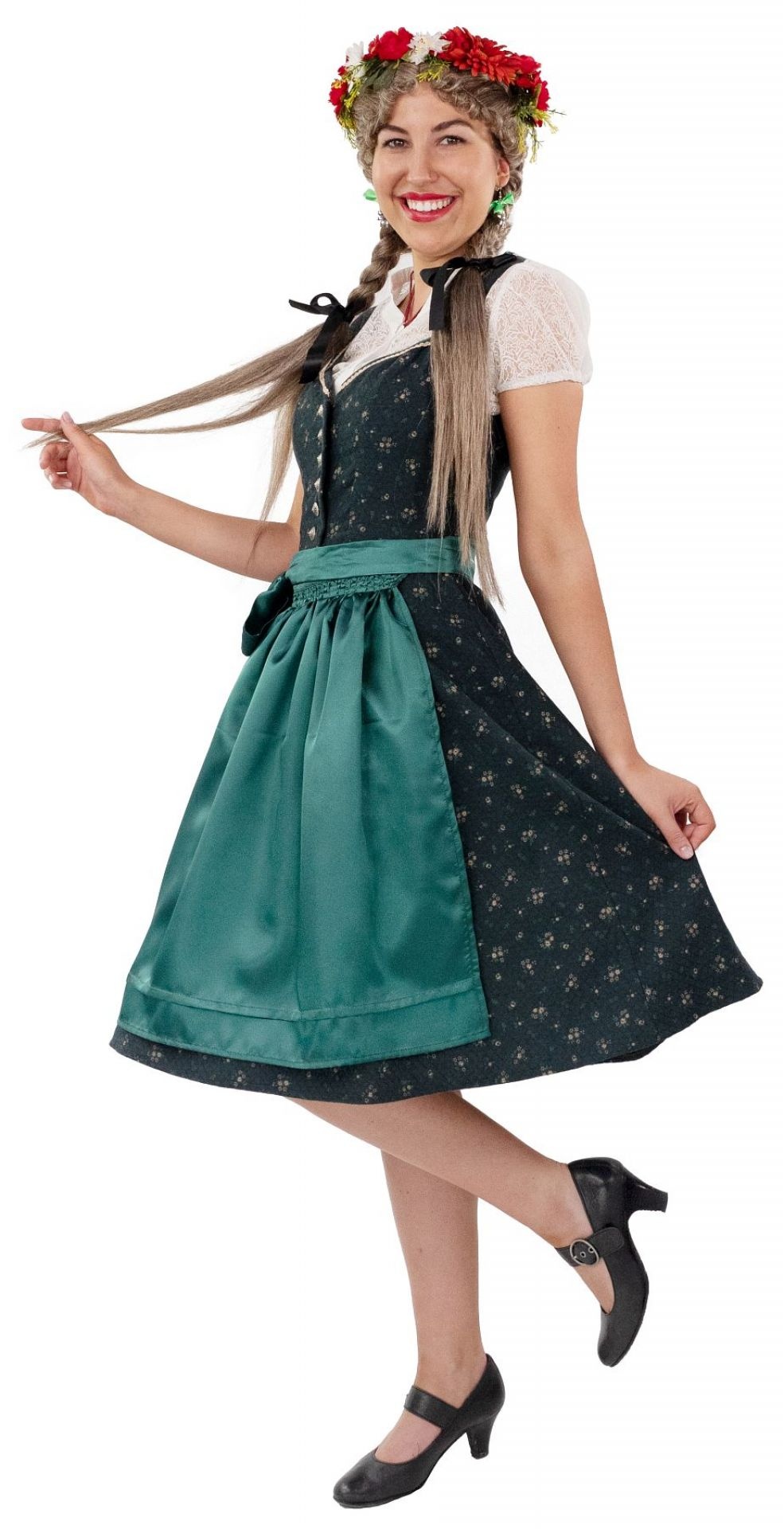 Dirndl Met Schort Groen Midi