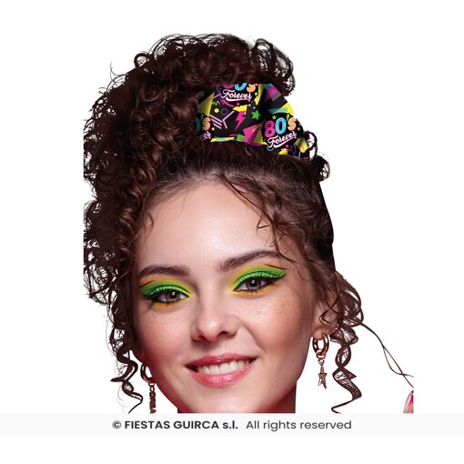 Scrunchie 80's Forever Zwart