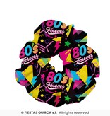 Scrunchie 80's Forever Zwart