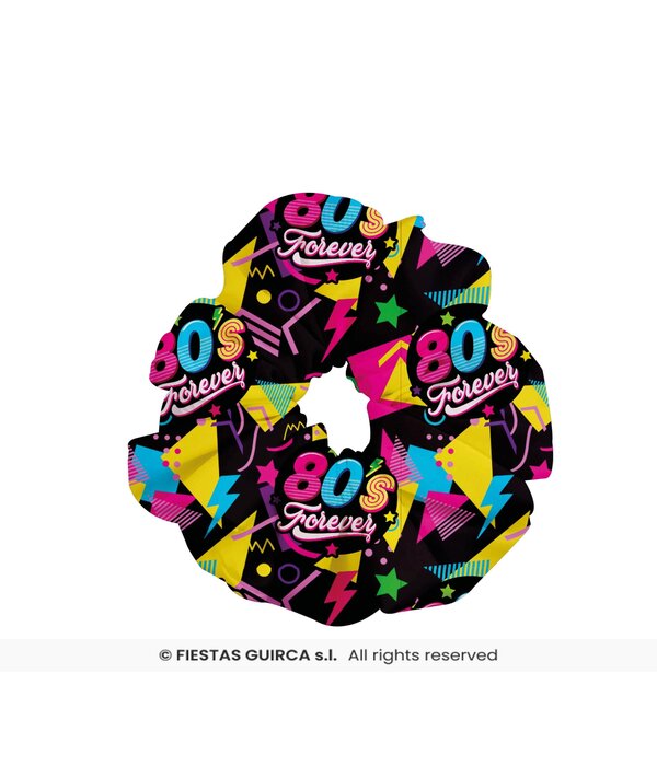 Scrunchie 80's Forever Zwart