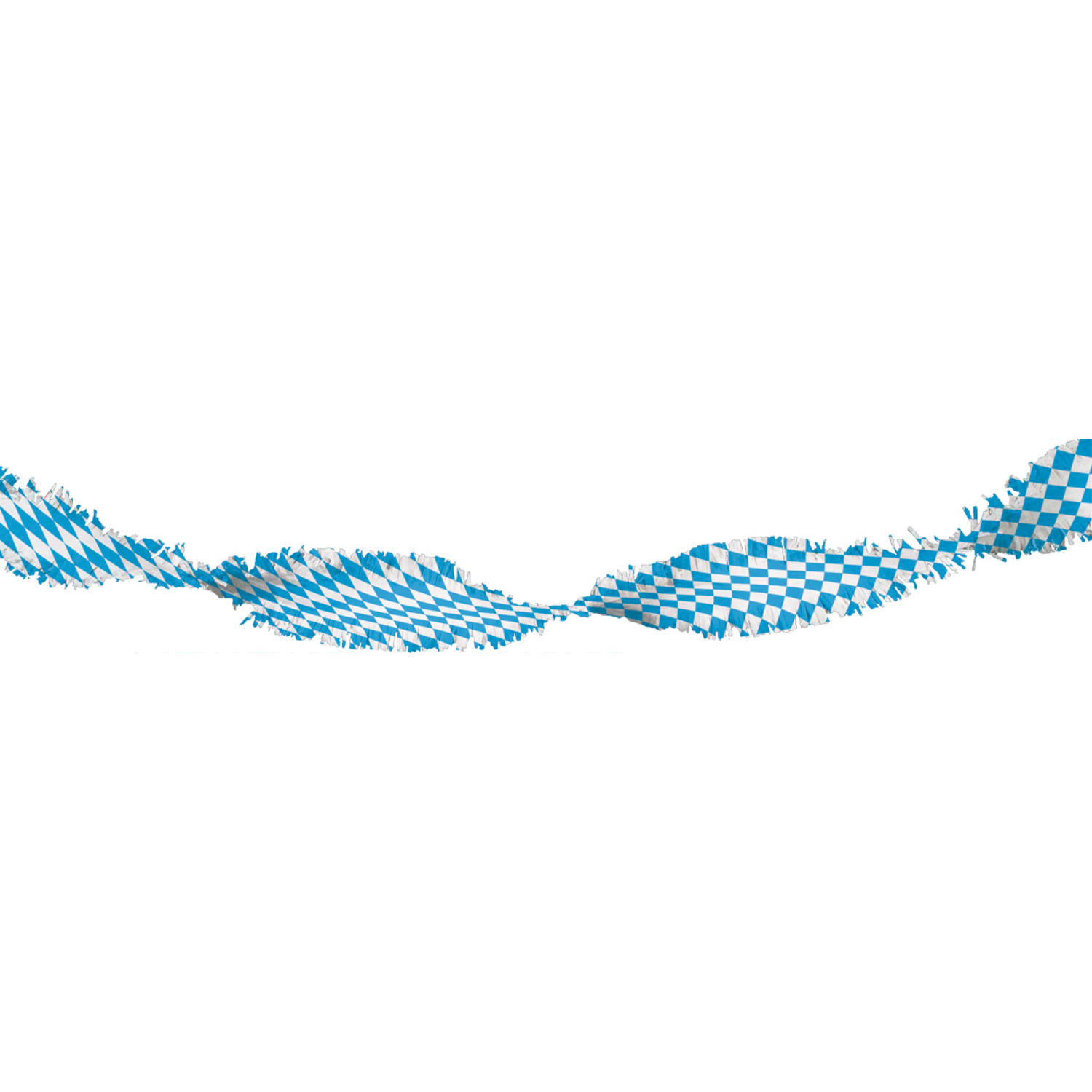 Blauw Witte Crepe Papier Slinger (6m) afbeelding