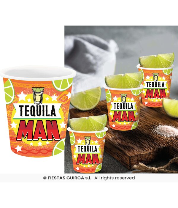 Shotglaasjes Tequila Man Oranje (3st)