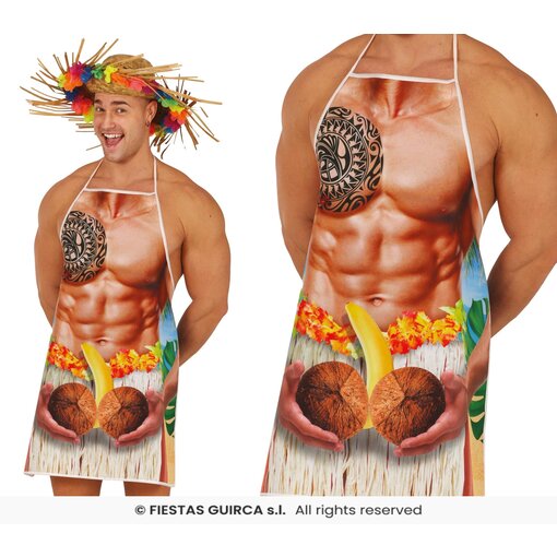 Hawaii Schort Gespierde Man Kokosnoot