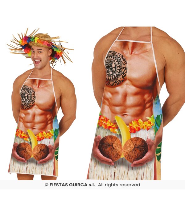 Hawaii Schort Gespierde Man Kokosnoot