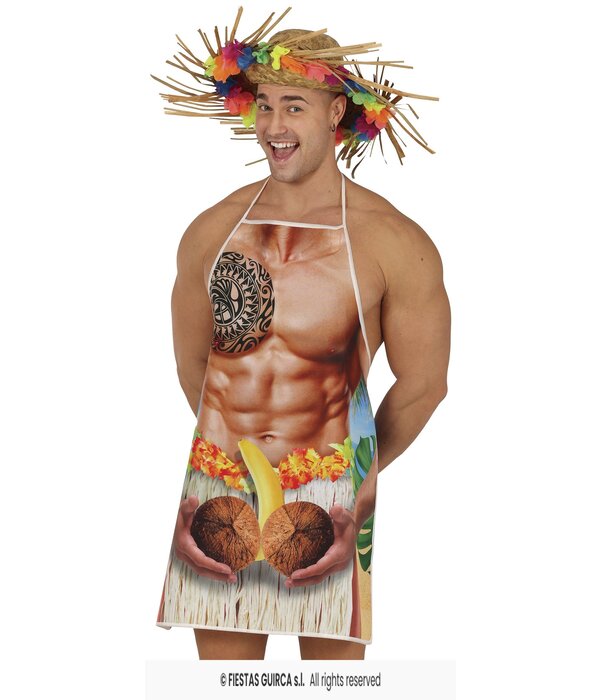 Hawaii Schort Gespierde Man Kokosnoot