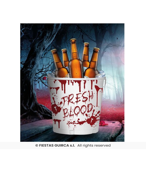 Metalen Emmertje Halloween Fresh Blood (19x23cm)