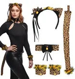 Set Cute Leopard Brown Dames