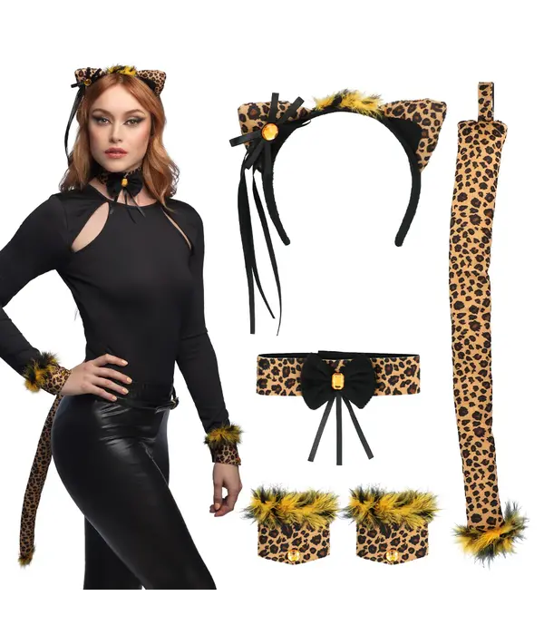 Set Cute Leopard Brown Dames