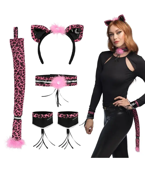 Set Pink Leopard Dames