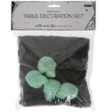 Table Runner Happy Halloween met 4 Skulls (75x180cm)