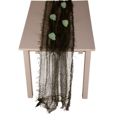 Table Runner Happy Halloween met 4 Skulls (75x180cm)