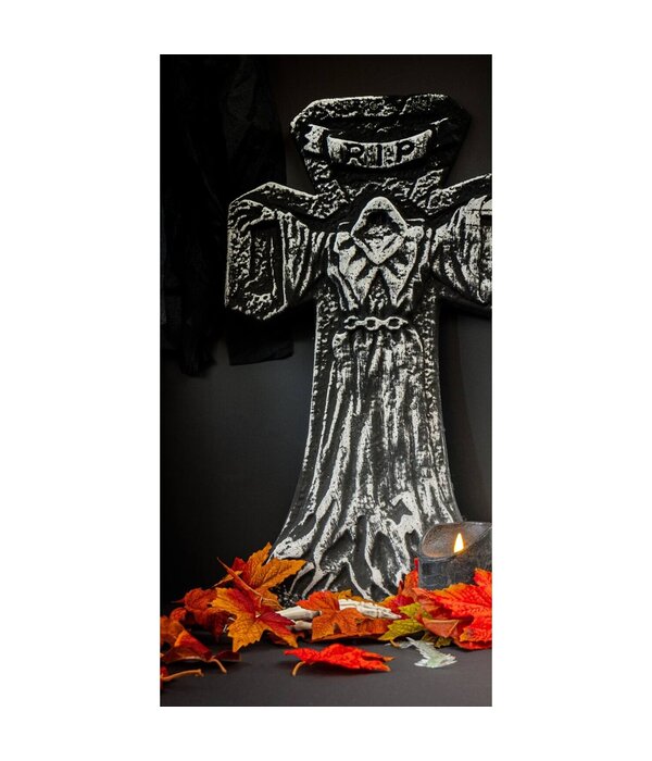 Grafsteen Kruis Halloween (33x57cm)