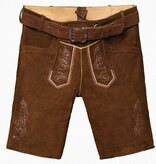 Lederhose Brixental Kastanje Bruin Kort (100% Leder)