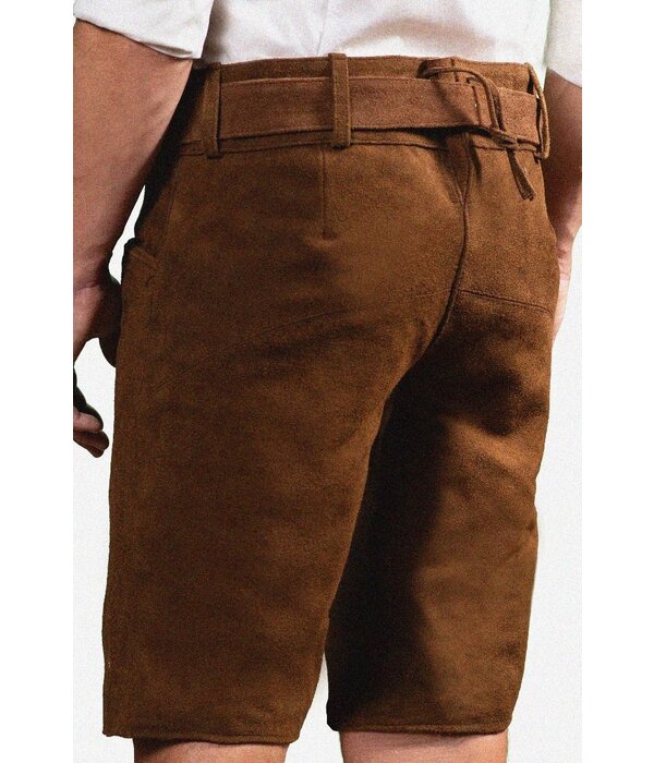 Lederhose Brixental Kastanje Bruin Kort (100% Leder)