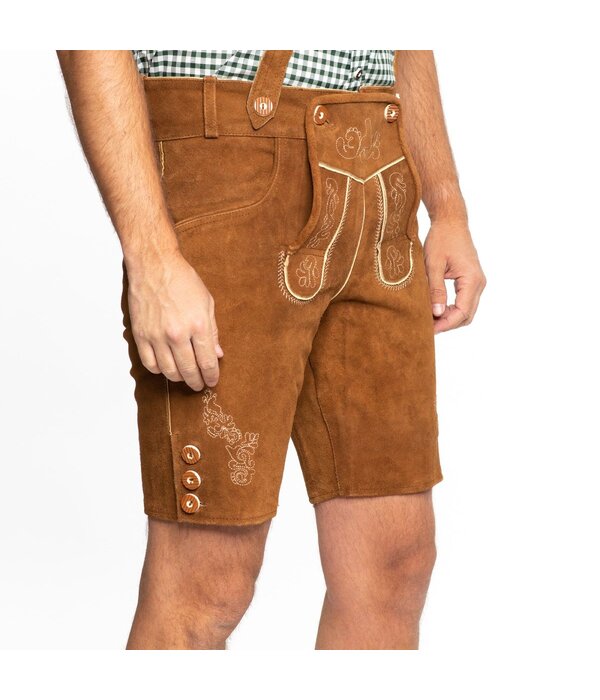 Lederhose Anton Lichtbruin Kort (Leer)