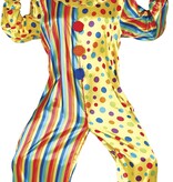 Gekleurde Clown Jumpsuit volwassen