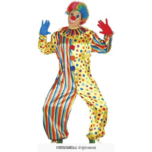 Gekleurde Clown Jumpsuit volwassen