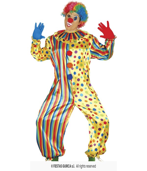 Gekleurde Clown Jumpsuit volwassen