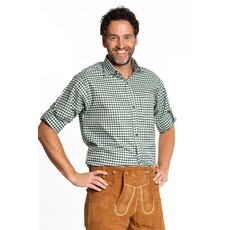 Trachtenhemd Lange Mouw Groen Geblokt Tirol