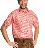 Trachtenhemd Lange Mouw Rood Geblokt Tirol