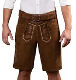 Lederhose Brixental Kastanje Bruin Kort (100% Leder)