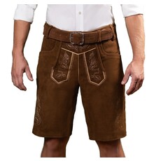 Lederhose Brixental Kastanje Bruin Kort (100% Leder)