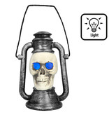 Doodshoofd Lantaarn Met Licht (26x18cm)