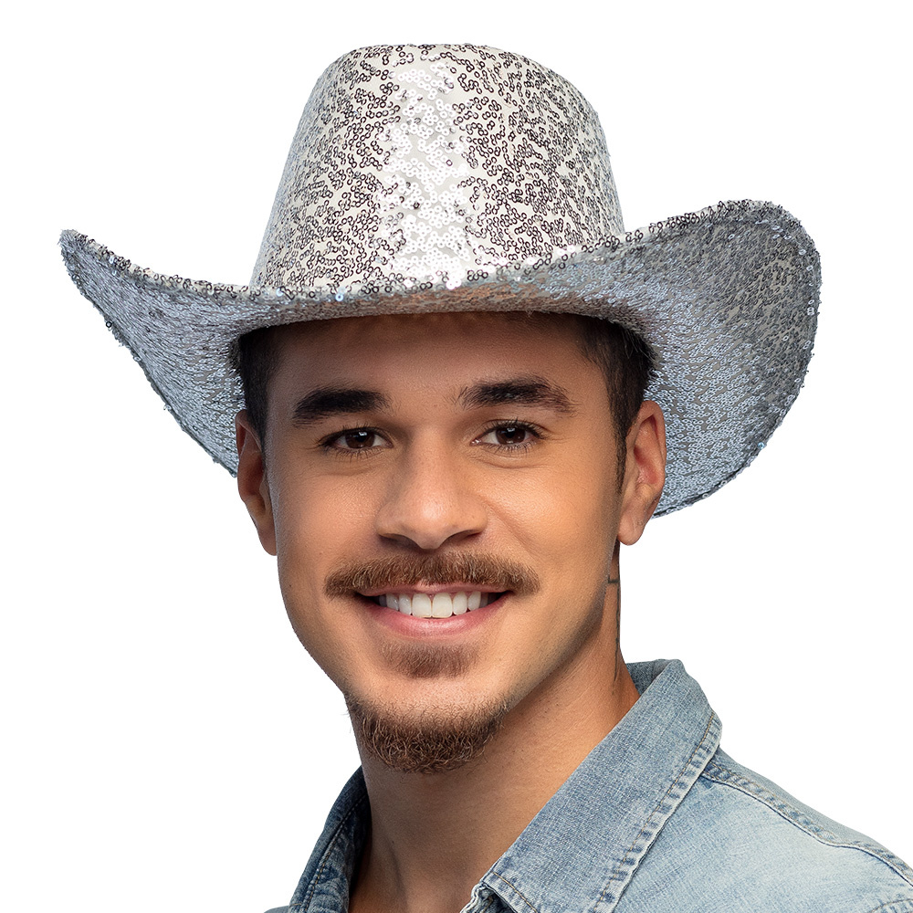 Cowboy Hoed Rodeo Party Zilver afbeelding