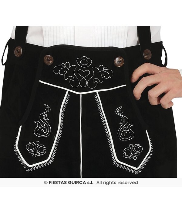 Lederhose Lang Zwart Bruno