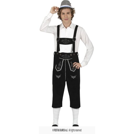 Lederhose Lang Zwart Bruno