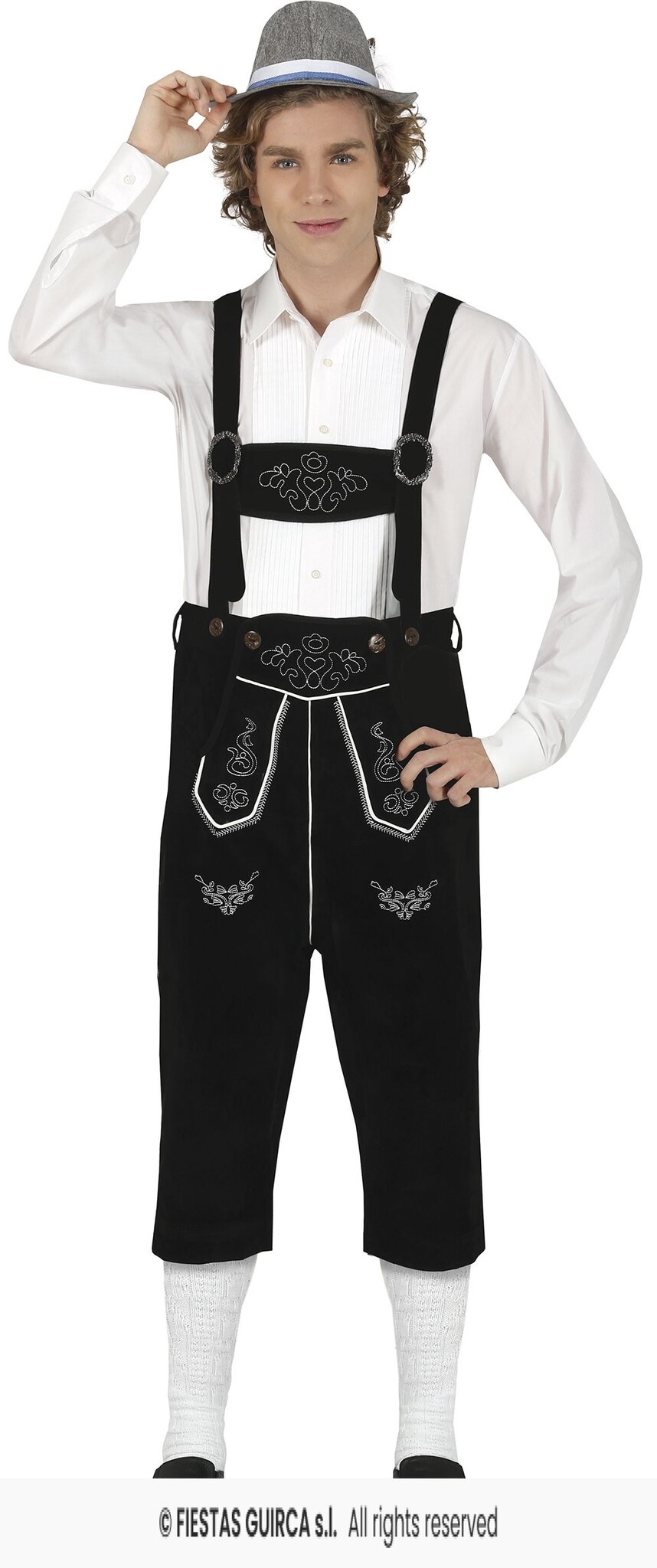 Lederhose Lang Zwart Bruno afbeelding
