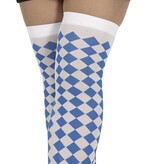 Oktoberfest Kousen Blauw/Wit Geruit