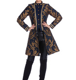 Brokaat Jas Blue Vrouw Luxe