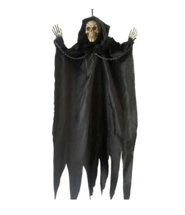 Hangende Skelet Zwart Gewaad 65cm