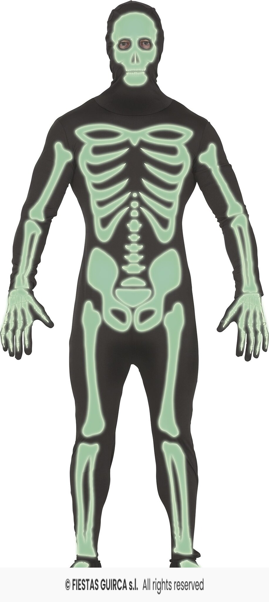 Glow In The Dark Morphsuit Skelet afbeelding