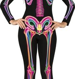 Neon Jumpsuit Zwart Skelet Vrouw