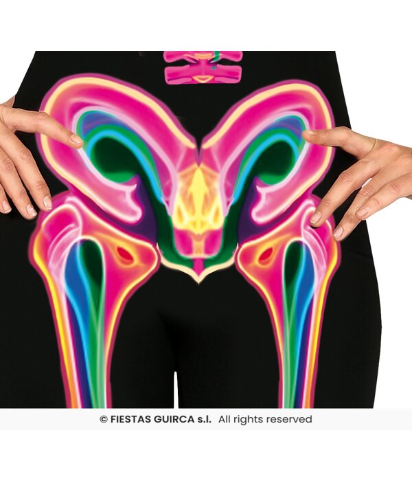 Neon Jumpsuit Zwart Skelet Vrouw