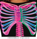 Neon Jumpsuit Zwart Skelet Vrouw