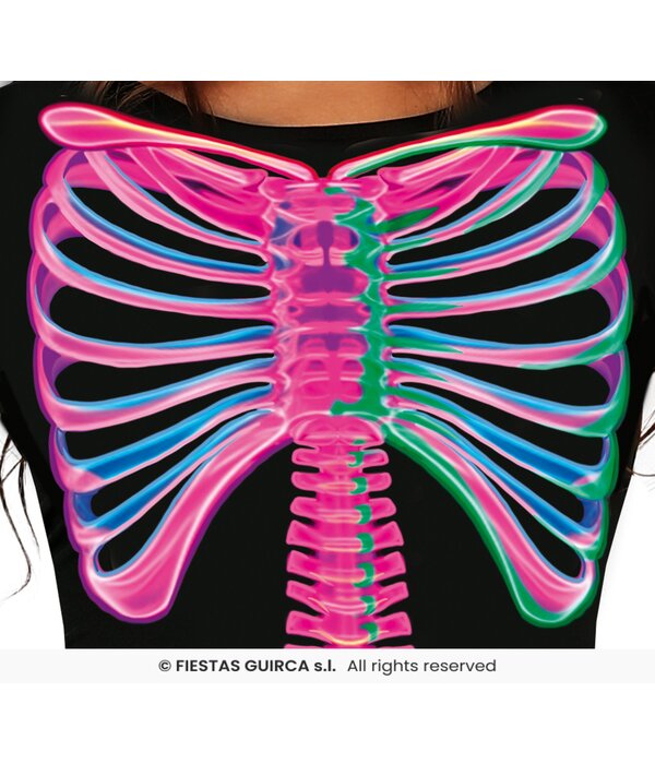 Neon Jumpsuit Zwart Skelet Vrouw