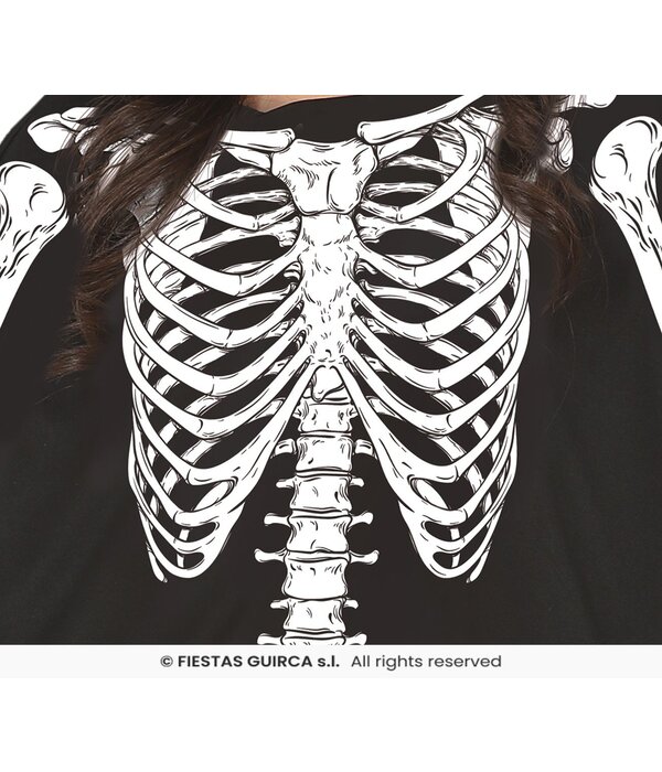 Skelet Poncho met Capuchon