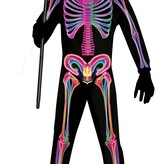 Neon Jumpsuit Zwart Skelet Heren
