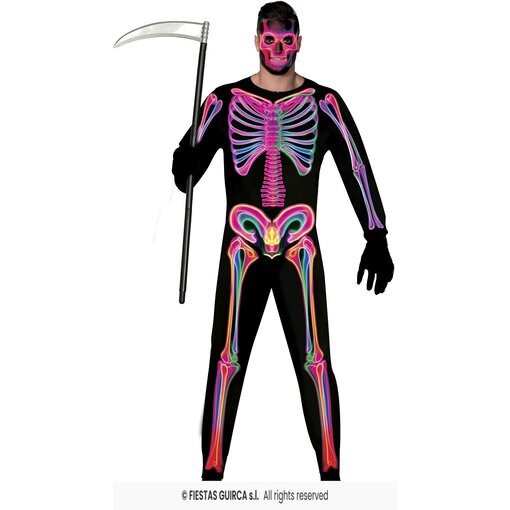 Neon Jumpsuit Zwart Skelet Heren