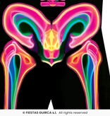 Neon Jumpsuit Zwart Skelet Heren