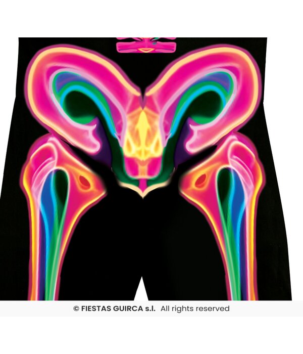 Neon Jumpsuit Zwart Skelet Heren