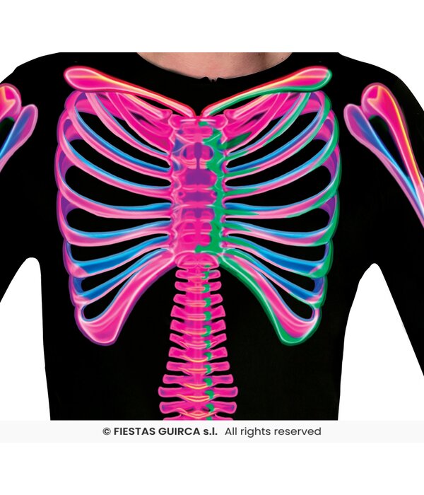 Neon Jumpsuit Zwart Skelet Heren