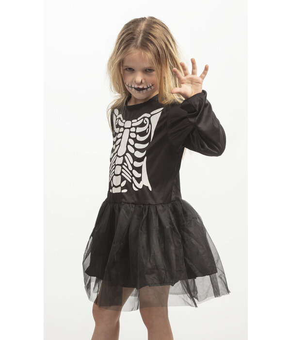 Skeletjurkje Kind met Tutu Zwart