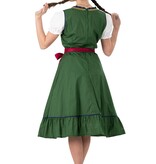Traditionele Oktoberfest Dirndl Groen/Rood Kristin