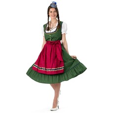 Traditionele Oktoberfest Dirndl Groen/Rood Kristin