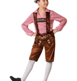 Tiroler Kostuum Kind Bruin/Rood