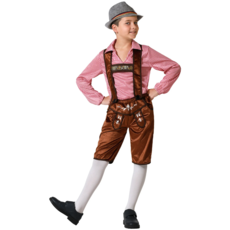 Tiroler Kostuum Kind Bruin/Rood